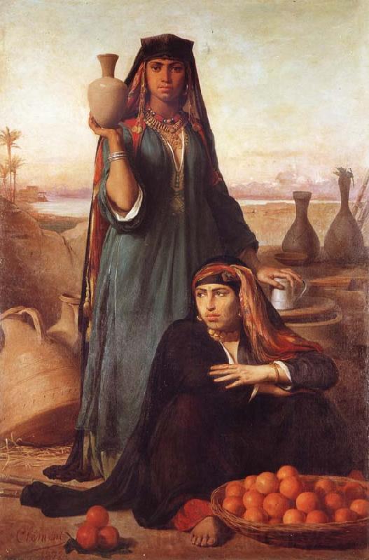 Felix-Auguste Clement Women Selling Water and Oranges on the Road to Heliopolis France oil painting art